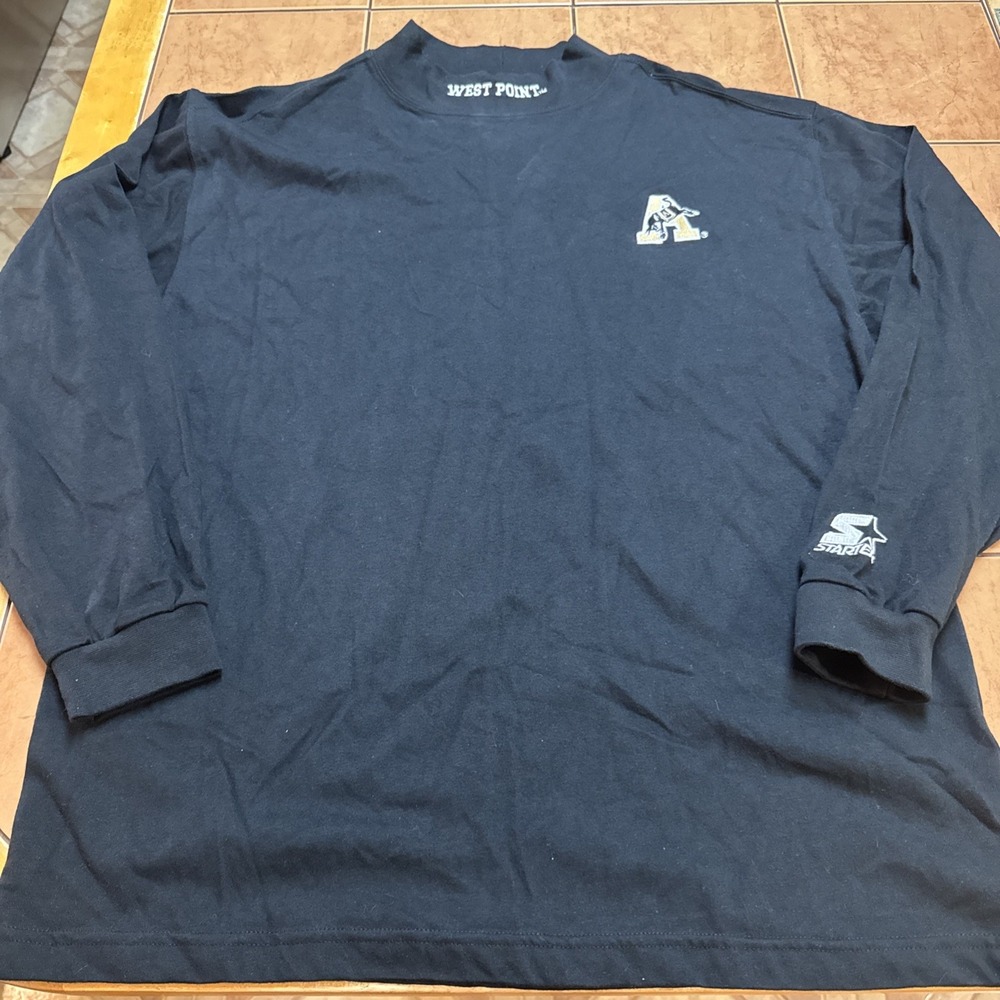 Vintage Starter Sweatshirt West Point Military Academy Men's Sz Large Black Crew